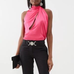 Versace  Fuchsia Drape Top